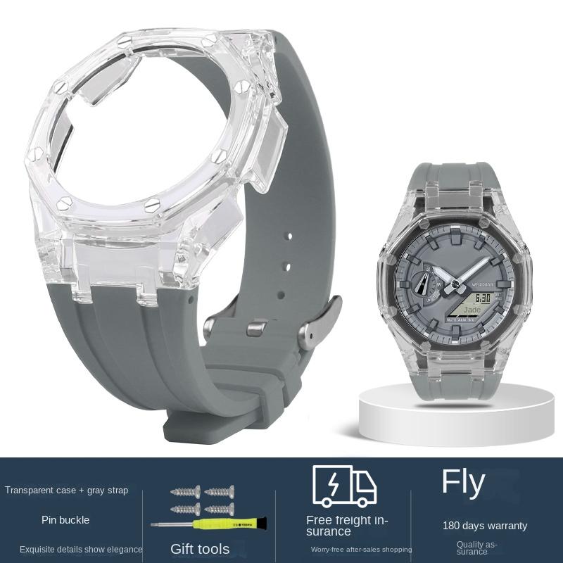 For Casio G-SHOCK GA-2100 Modified strap case Glacier Transparent Jelly PC case Resin tape GA2100 watch personality accessories GA-2100 сірий колір
For Casio G-SHOCK GA-2100 Modified strap case Glacier Transparent Jelly PC case Resin tape GA2100 watch personality accessories GA-2100 сірий колір