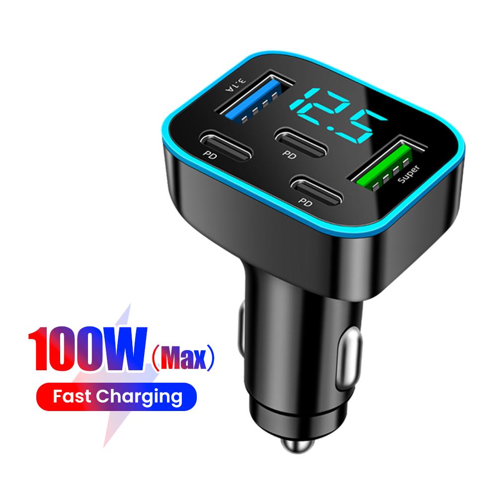 5 Ports Car Charger Fast Charging 2USB+3Type C Car Lighter PD QC3.0 Car Phone Charger For iPhone Samsung Huawei Xiaomi Black
5 Ports Car Charger Fast Charging 2USB+3Type C Car Lighter PD QC3.0 Car Phone Charger For iPhone Samsung Huawei Xiaomi Black