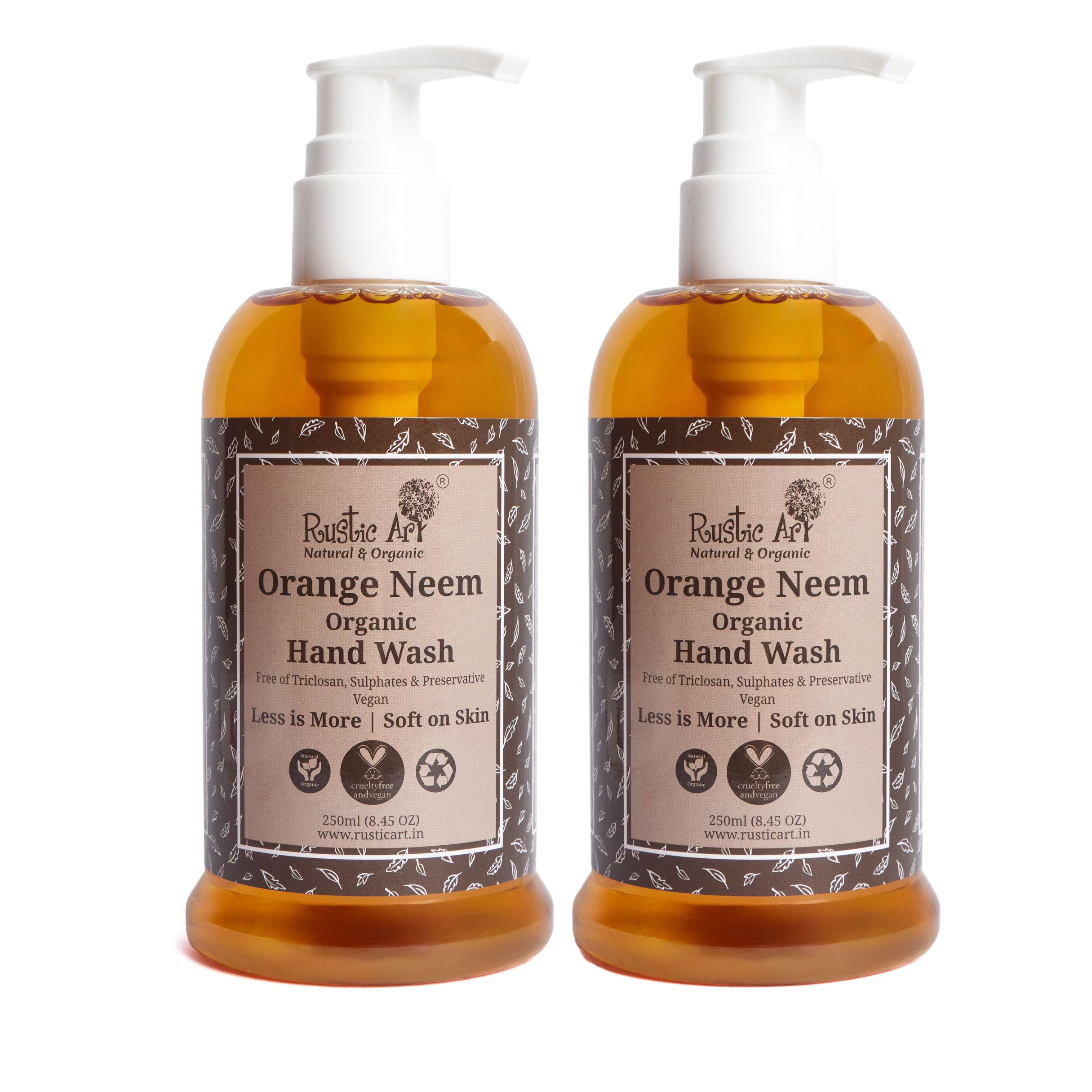 Rustic Art Organic Orange Neem Hand Wash | Natural & Vegan | Non-Drying, Hydrating Formula | Family Safe | 250ml Pack of 2 | For Women & Men
Rustic Art Organic Orange Neem Hand Wash | Natural & Vegan | Non-Drying, Hydrating Formula | Family Safe | 250ml Pack of 2 | For Women & Men