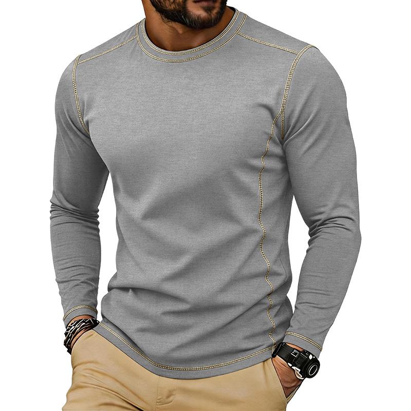 Men s Crew Neck Long Sleeve T-Shirt Contrast Stitch Casual Solid Color Basic Tee Tops L
Men s Crew Neck Long Sleeve T-Shirt Contrast Stitch Casual Solid Color Basic Tee Tops L