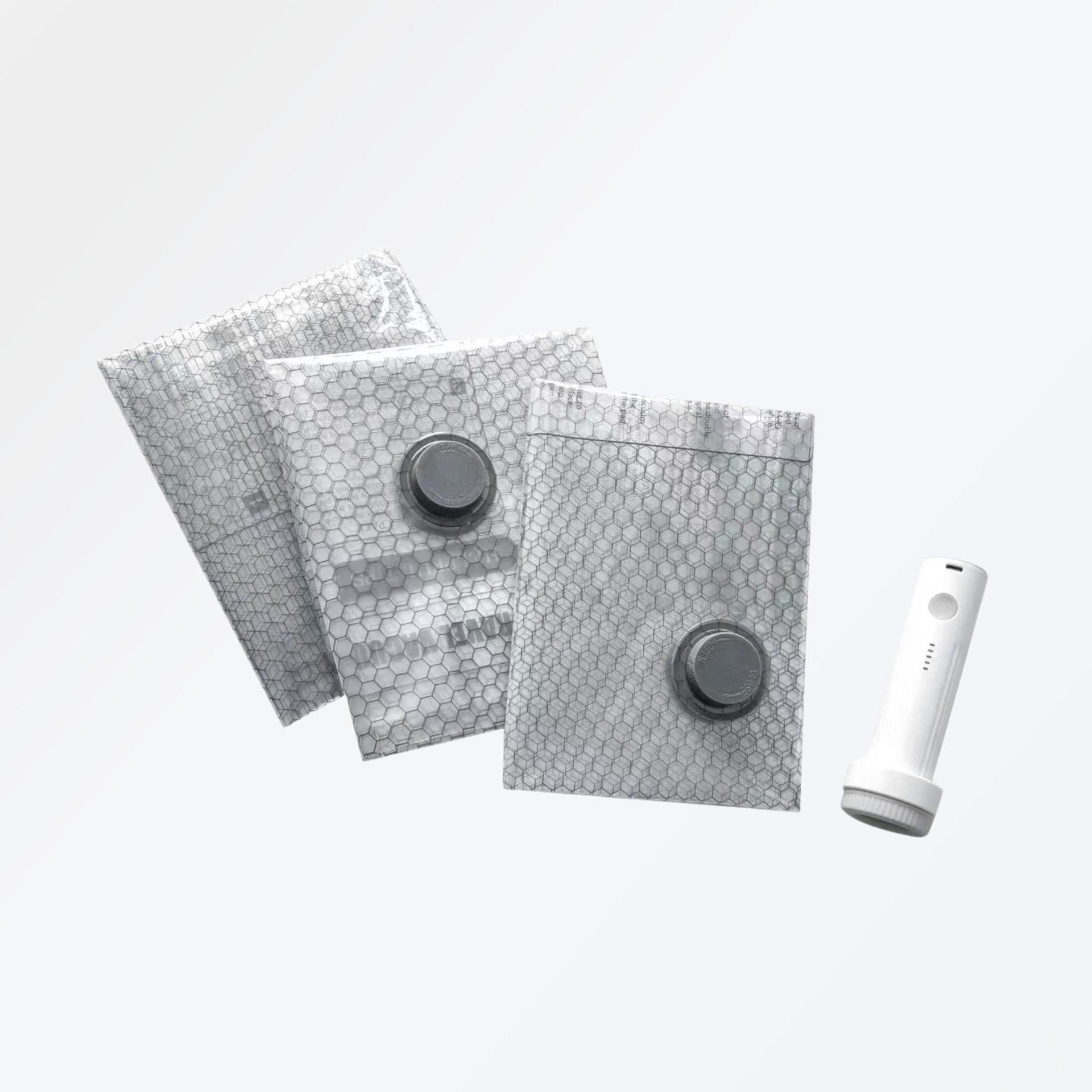 Vacuum Compression Bags for Travel: Quilt & Clothing Storage Set with Electric Pump Set with 3S+3M+3L+Cordless Electric Pump серый
Vacuum Compression Bags for Travel: Quilt & Clothing Storage Set with Electric Pump Set with 3S+3M+3L+Cordless Electric Pump серый
