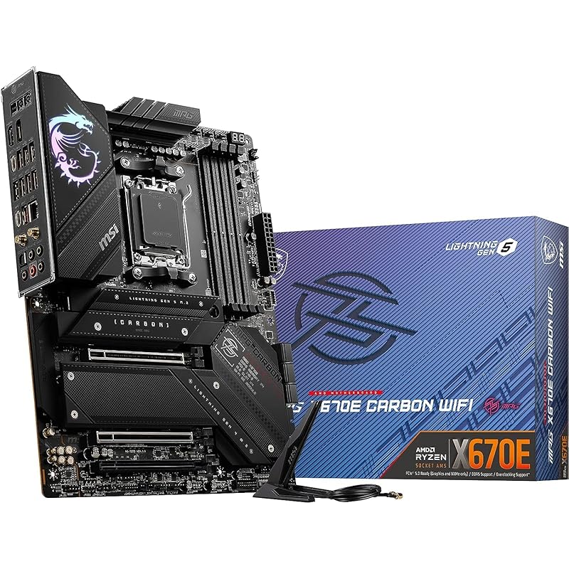 MSI motherboard MPG X670E CARBON WIFI AMD Ryzen 7000 Equipped with X670 chipset compatible with series (AM5) ATX MB5862
MSI motherboard MPG X670E CARBON WIFI AMD Ryzen 7000 Equipped with X670 chipset compatible with series (AM5) ATX MB5862