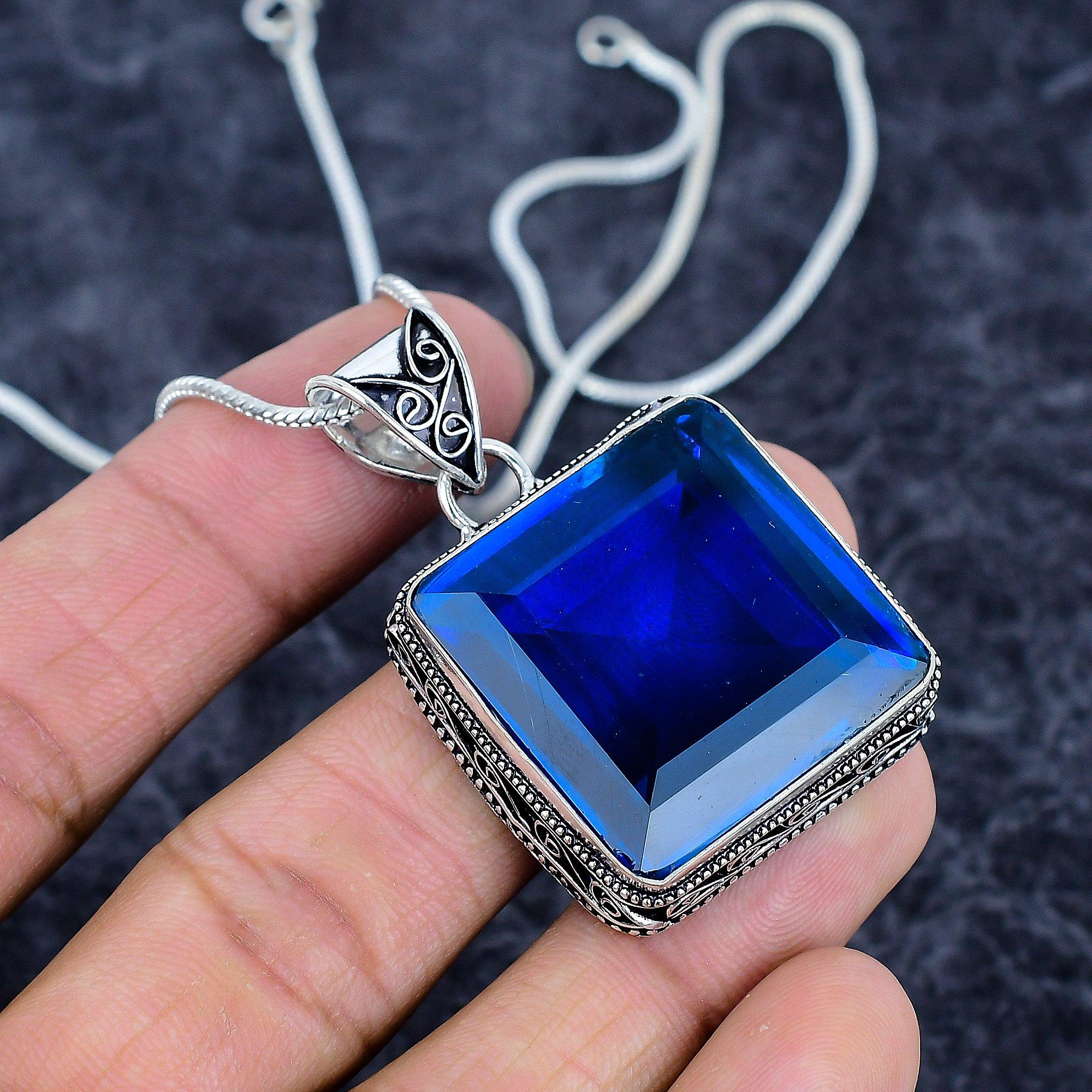 Blue Topaz Gemstone Handmade 925 Sterling Silver Jewelry Pendant 1.81 M-3204
Blue Topaz Gemstone Handmade 925 Sterling Silver Jewelry Pendant 1.81 M-3204