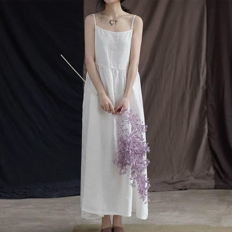 Women s Summer Cotton Linen Maxi Dress, Adjustable Spaghetti Strap Solid Color Loose Casual Cami Long Dress for Daily Vacation Wear M белый
Women s Summer Cotton Linen Maxi Dress, Adjustable Spaghetti Strap Solid Color Loose Casual Cami Long Dress for Daily Vacation Wear M белый