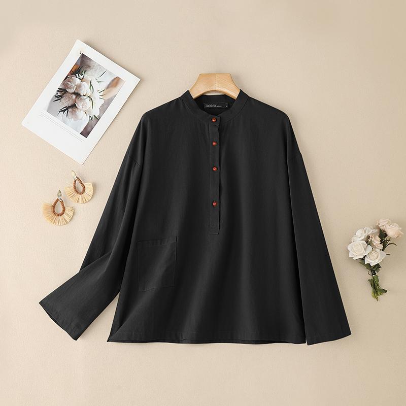 ZANZEA Women Casual Round Neck Solid Color Long Sleeve Cotton Blouse 5XL чёрный
ZANZEA Women Casual Round Neck Solid Color Long Sleeve Cotton Blouse 5XL чёрный