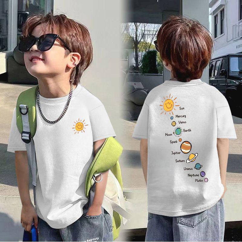 Summer short-sleeved T-shirt cotton planets printed half-sleeved boys children in small children children s children s tops new summer tide 110
Summer short-sleeved T-shirt cotton planets printed half-sleeved boys children in small children children s children s tops new summer tide 110