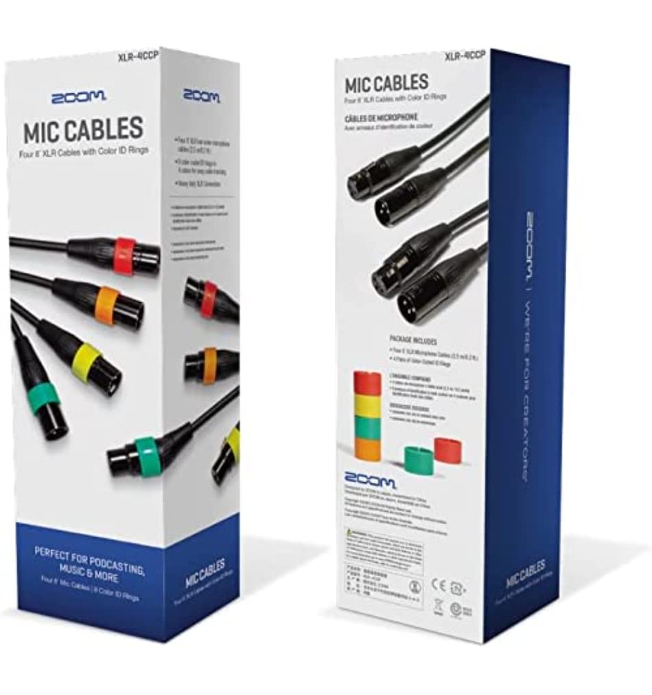 ZOOM XLR microphone cable color ID ring 4 color pair set for XLR-4c/CP P4/H8/H6
ZOOM XLR microphone cable color ID ring 4 color pair set for XLR-4c/CP P4/H8/H6
