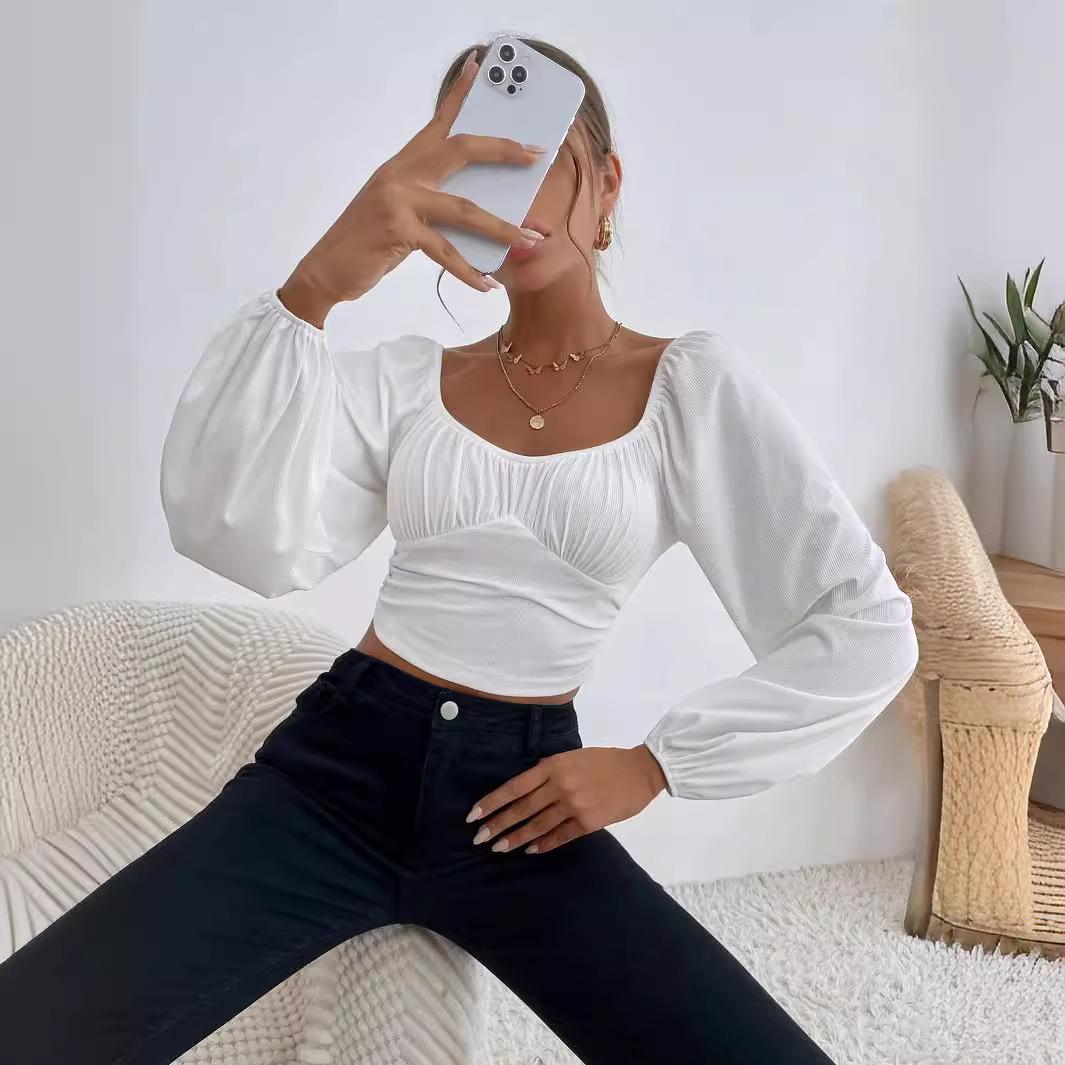 Жіноча форма з квадратним вирізом і рукавом-ліхтариком. Коротка, однотонна, тонка, стрейч-топ. M білий
Жіноча форма з квадратним вирізом і рукавом-ліхтариком. Коротка, однотонна, тонка, стрейч-топ. M білий