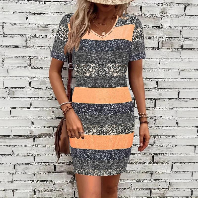 Women s Striped and Printed Fashionable and Casual V-neck Short-sleeved Dress XXL синій
Women s Striped and Printed Fashionable and Casual V-neck Short-sleeved Dress XXL синій