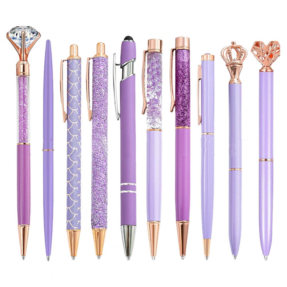 10pcs Purple Color Pen Set Diamond Ballpoint Pen Student Business Office Metal Pen Luxury Gift Pen Set Office School Supplies
10pcs Purple Color Pen Set Diamond Ballpoint Pen Student Business Office Metal Pen Luxury Gift Pen Set Office School Supplies