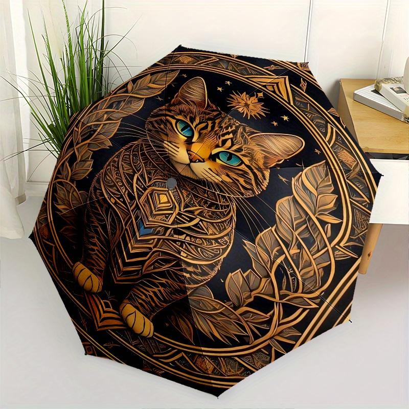 Golden Cat, Ornate Frame Theme 8 Bone Hand Automatic Folding Fashion umbrella, Compact and Portable Design, A Perfect Gift for Birthday, Chr
Golden Cat, Ornate Frame Theme 8 Bone Hand Automatic Folding Fashion umbrella, Compact and Portable Design, A Perfect Gift for Birthday, Chr