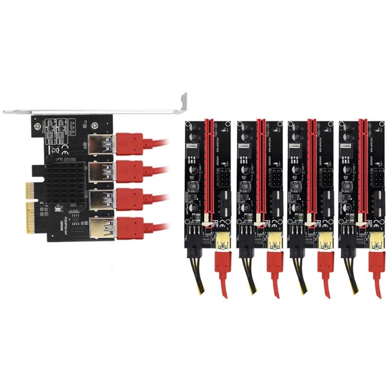 4 Ports Pci-e Adapter 009S 1 To 4 USB3.0 pci-e 1 To Pci-e 16 Graphics pansion Card with tension Cables
4 Ports Pci-e Adapter 009S 1 To 4 USB3.0 pci-e 1 To Pci-e 16 Graphics pansion Card with tension Cables