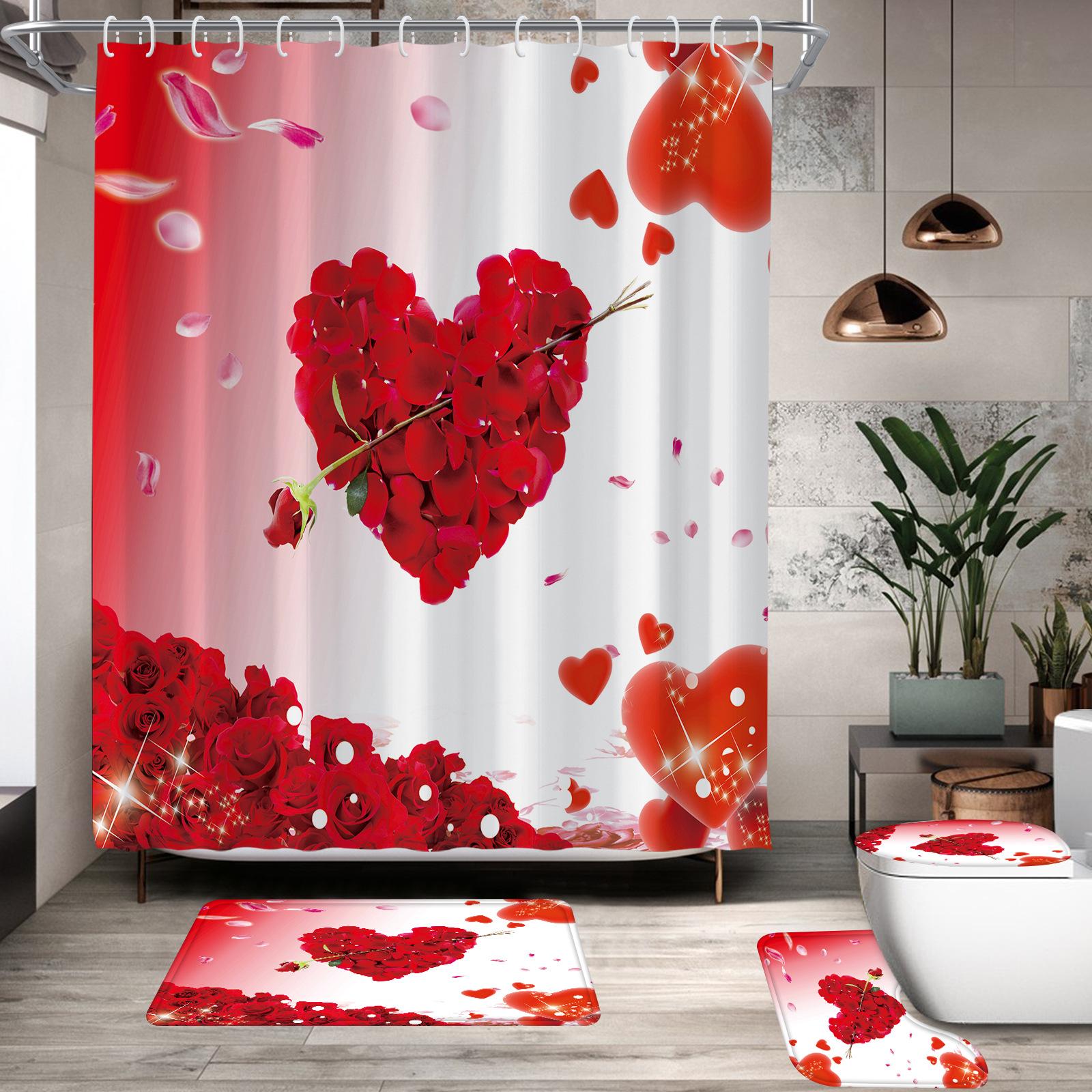 Vikama Romantic Red Heart Shower Curtain Love Print Wedding Host Wei Valentine S Day Gift Theme Bathroom Decoration W60H190(CM)-1 Pcs
Vikama Romantic Red Heart Shower Curtain Love Print Wedding Host Wei Valentine S Day Gift Theme Bathroom Decoration W60H190(CM)-1 Pcs