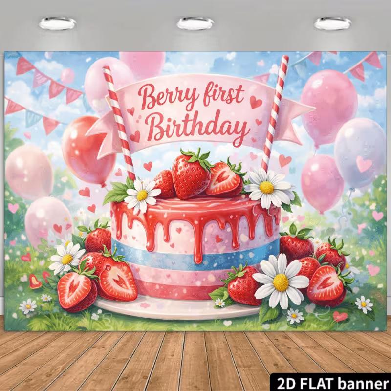 2D Strawberry First Birthday Backdrop Berry Sweet Photography Background 47.2x31.5inch/120*80cm
2D Strawberry First Birthday Backdrop Berry Sweet Photography Background 47.2x31.5inch/120*80cm