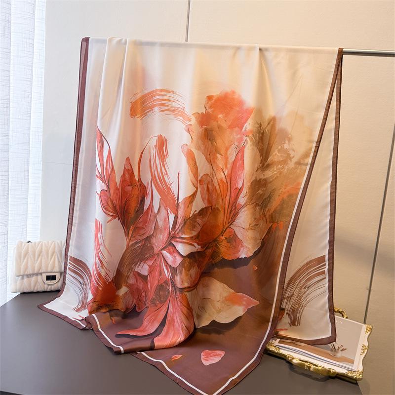 Korean Version Of Thin Printing Simulation Silk Brocade Sunscreen Vitality Natural Silk Scarf Long Scarf Shawl Versatile Headscarf Scarf 180*80cm
Korean Version Of Thin Printing Simulation Silk Brocade Sunscreen Vitality Natural Silk Scarf Long Scarf Shawl Versatile Headscarf Scarf 180*80cm