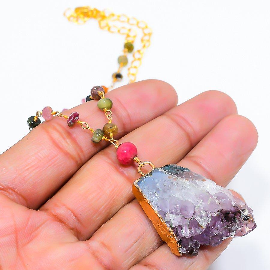 Amethyst Rough, Peridot Gemstone 925 Sterling Silver Jewelry Necklace 20 GK-6148
Amethyst Rough, Peridot Gemstone 925 Sterling Silver Jewelry Necklace 20 GK-6148