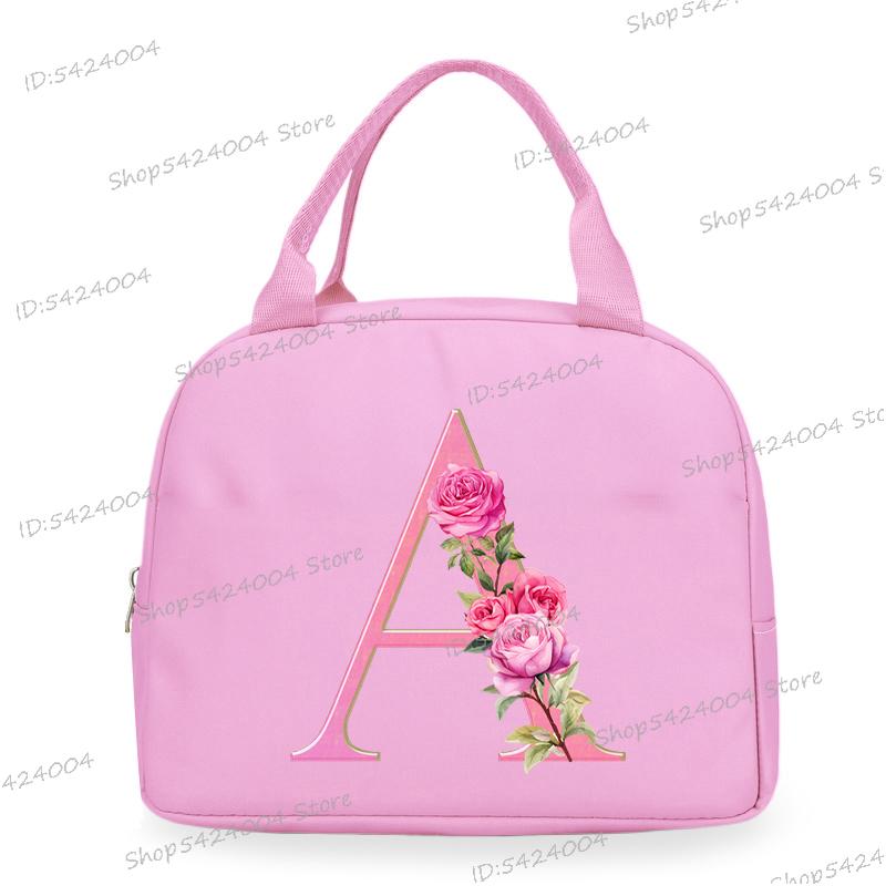 26 Pink Flower Alphabet A-Z Print Lunch Bag Women Vintage Style Graphics Thermal Handbags Student Insulation Lunch Box Bag
26 Pink Flower Alphabet A-Z Print Lunch Bag Women Vintage Style Graphics Thermal Handbags Student Insulation Lunch Box Bag