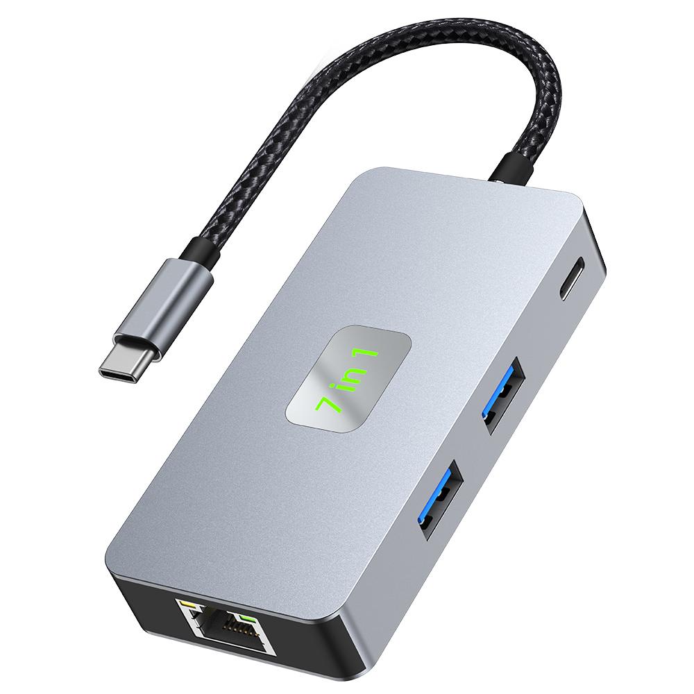 2402 Multi-Port Type-C Hub Adapter to 2xUSB 3.2+HD+2xCard Reader+PD 100W+RJ45 2.5Gbps Ethernet As Shown A
2402 Multi-Port Type-C Hub Adapter to 2xUSB 3.2+HD+2xCard Reader+PD 100W+RJ45 2.5Gbps Ethernet As Shown A