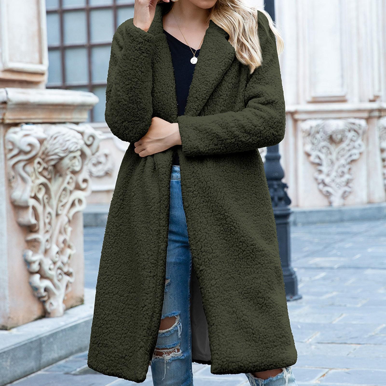 Женская зимняя мода повседневная однотонная куртка средней длины с длинными рукавами из овечьей шерсти с лацканами M
Женская зимняя мода повседневная однотонная куртка средней длины с длинными рукавами из овечьей шерсти с лацканами M