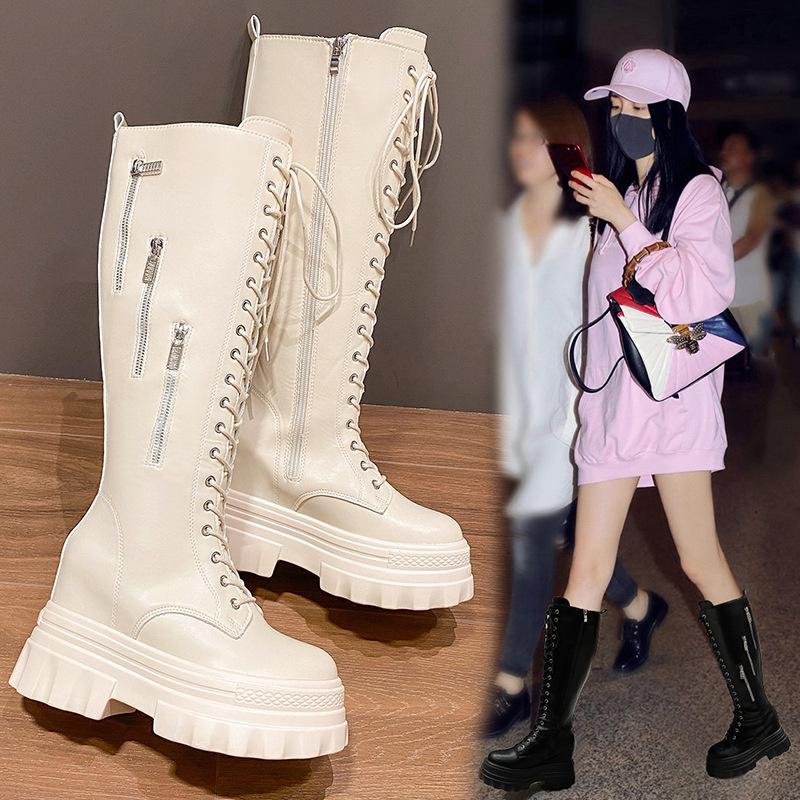 Autumn and Winter New High-heeled Slimming Boots Female Knee High Straps Mid-heel Thick-heeled Women Boots 35(Foot 22.5cm) коричневий
Autumn and Winter New High-heeled Slimming Boots Female Knee High Straps Mid-heel Thick-heeled Women Boots 35(Foot 22.5cm) коричневий