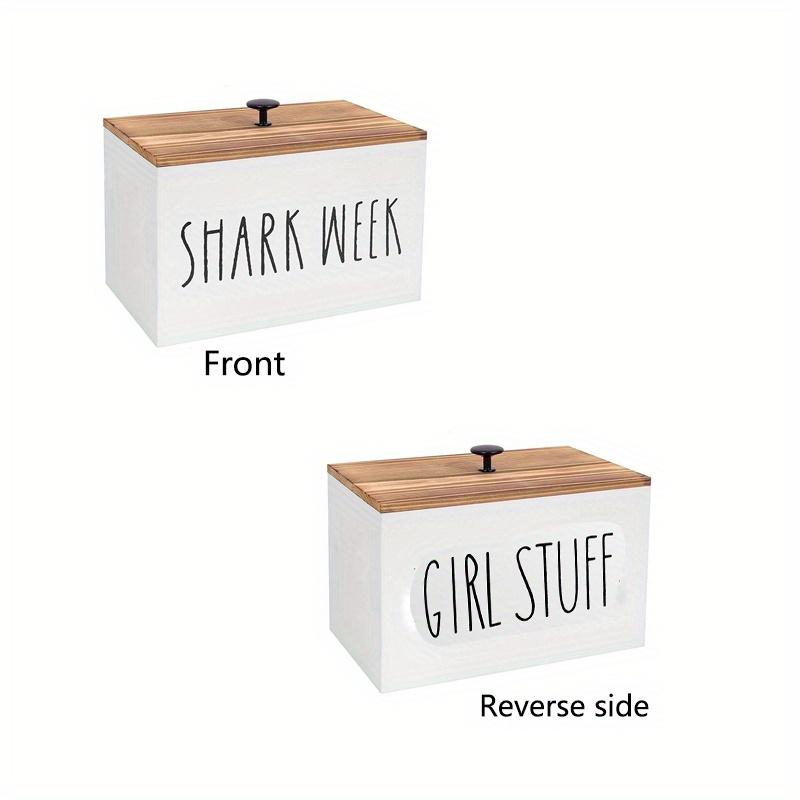 1 шт. Женские принадлежности для тампонов, вместительная коробка для хранения в ванной, ватные палочки и гигиенические салфетки SHARK WEEK, деревянная белая/черная домашняя коробка для хранения с крышкой. белый
1 шт. Женские принадлежности для тампонов, вместительная коробка для хранения в ванной, ватные палочки и гигиенические салфетки SHARK WEEK, деревянная белая/черная домашняя коробка для хранения с крышкой. белый
