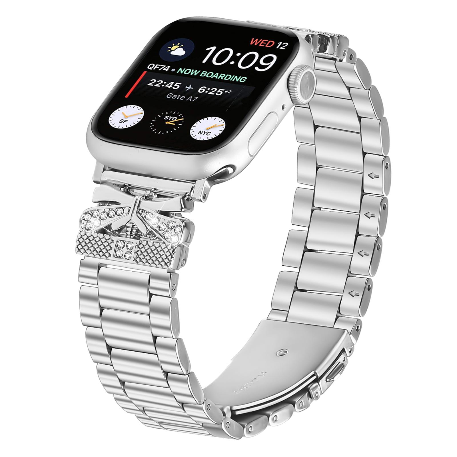 Replacement Strap for Apple Watch Series 10 Ultra 9 8 7 SE 6 5 4 3 2 1 46mm 49mm 45mm 44mm 42mm Butterfly Rhinestones Decor Silver Watch Band As shown A
Replacement Strap for Apple Watch Series 10 Ultra 9 8 7 SE 6 5 4 3 2 1 46mm 49mm 45mm 44mm 42mm Butterfly Rhinestones Decor Silver Watch Band As shown A