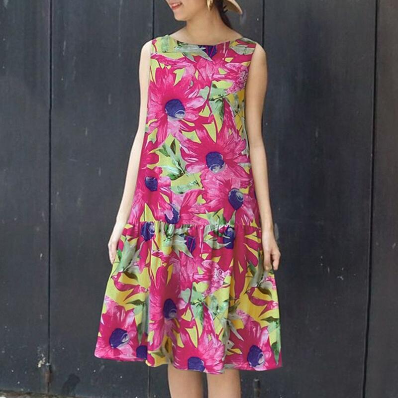 ZANZEA Женское Летнее Повседневное Платье Без Рукавов с Цветочным Принтом и О-образным Вырезом 3XL темно-розовый
ZANZEA Женское Летнее Повседневное Платье Без Рукавов с Цветочным Принтом и О-образным Вырезом 3XL темно-розовый