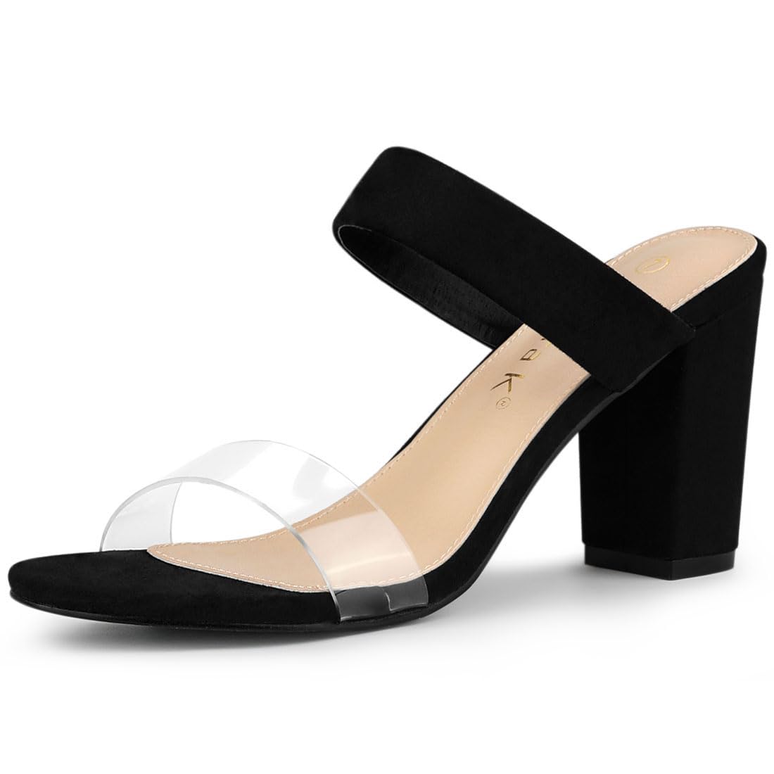 Allegra K Women s Black Slide Mule Sandals with Clear Straps and Block Heels, Size 26.5cm
Allegra K Women s Black Slide Mule Sandals with Clear Straps and Block Heels, Size 26.5cm