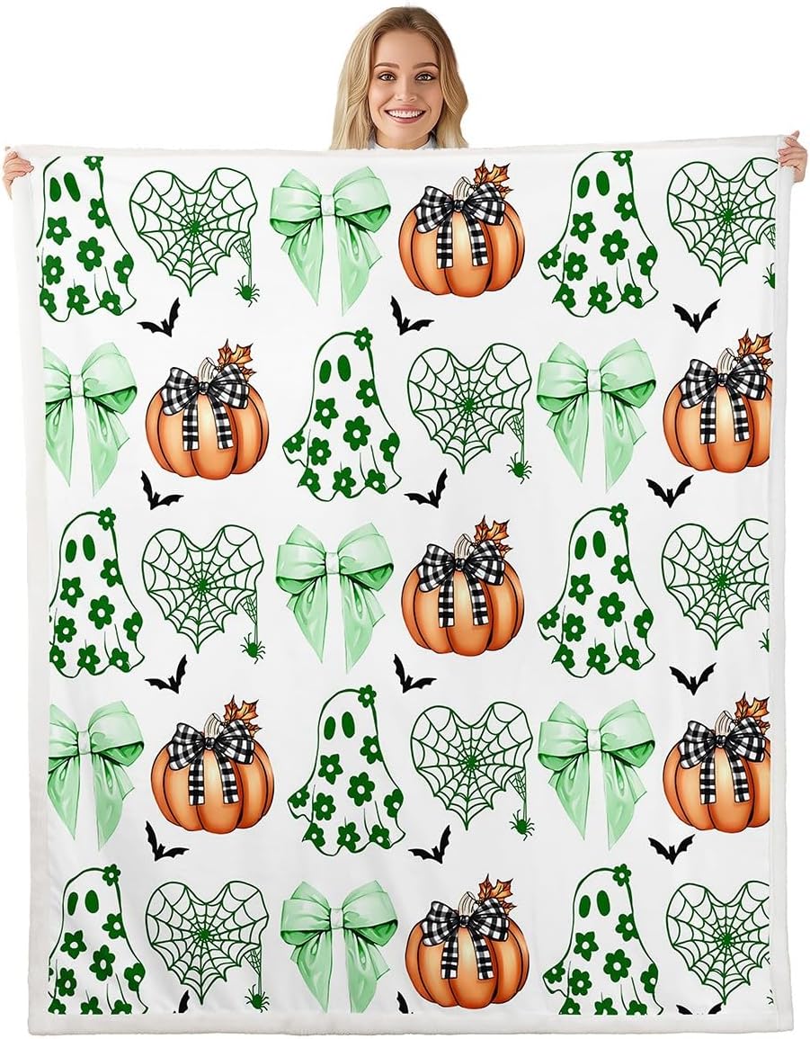 Happy Halloween Throw Blanket Cute Cartoon Style Bed Plush Living Room Decor Spooky Ghost Spider Web Couch Curtains Made Of Polyester Window Treatment W100*H130(CM)-Grommet top&2PCS
Happy Halloween Throw Blanket Cute Cartoon Style Bed Plush Living Room Decor Spooky Ghost Spider Web Couch Curtains Made Of Polyester Window Treatment W100*H130(CM)-Grommet top&2PCS