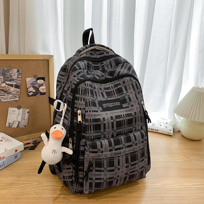 Niche plaid backpack female junior high school student high school student large capacity schoolbag girl casual computer backpack tide single bag чорний
Niche plaid backpack female junior high school student high school student large capacity schoolbag girl casual computer backpack tide single bag чорний