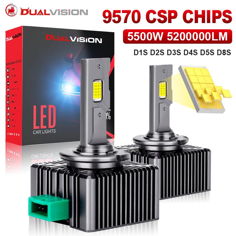 Dualvision D1S D3S LED Headlights HID D2S D4S D5S D8 Turbo LED 5200000LM 5500W Two-sided CSP Chip Plug&Play Car Lamp Xenon HID D8S
Dualvision D1S D3S LED Headlights HID D2S D4S D5S D8 Turbo LED 5200000LM 5500W Two-sided CSP Chip Plug&Play Car Lamp Xenon HID D8S