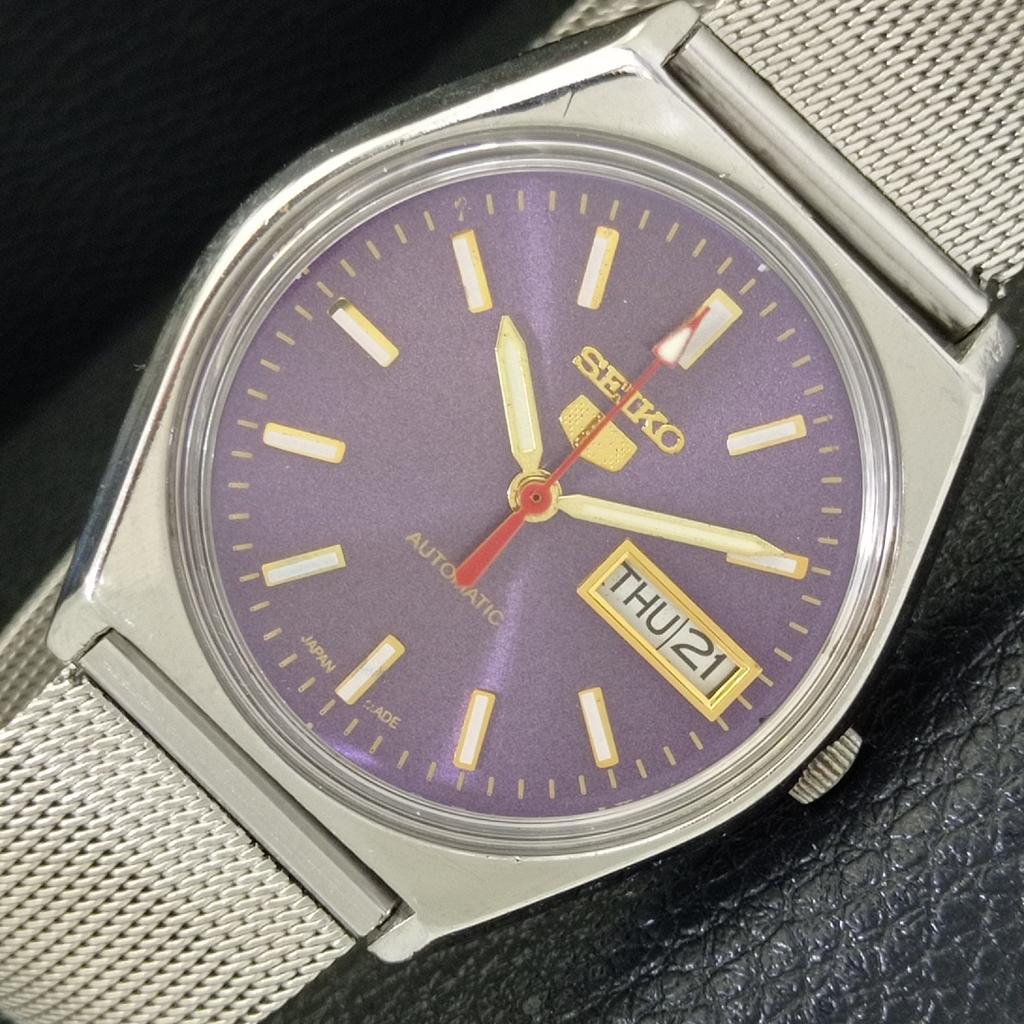 SEIKO 5 AUTOMATIC VINTAGE 6309A JAPAN MENS PURPLE COLOR DIAL WATCH a702614-1 R209-a702614
SEIKO 5 AUTOMATIC VINTAGE 6309A JAPAN MENS PURPLE COLOR DIAL WATCH a702614-1 R209-a702614