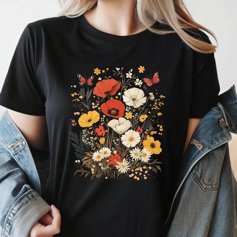 Boho Floral Butterfly Tee Retro Spring Flower Butterfly Print Casual Comfortable Oversized TShirt Aesthetic Crop Top S
Boho Floral Butterfly Tee Retro Spring Flower Butterfly Print Casual Comfortable Oversized TShirt Aesthetic Crop Top S