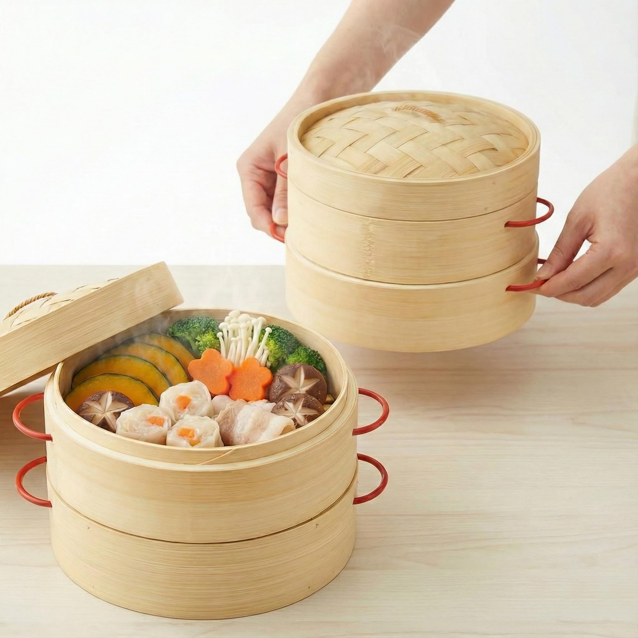 to move with a Bamboo Steamer 21cm with includes 50 special Chinese natural steamer 2 bodies and 1 lid for commercial and home Easy handleKurasage
to move with a Bamboo Steamer 21cm with includes 50 special Chinese natural steamer 2 bodies and 1 lid for commercial and home Easy handleKurasage