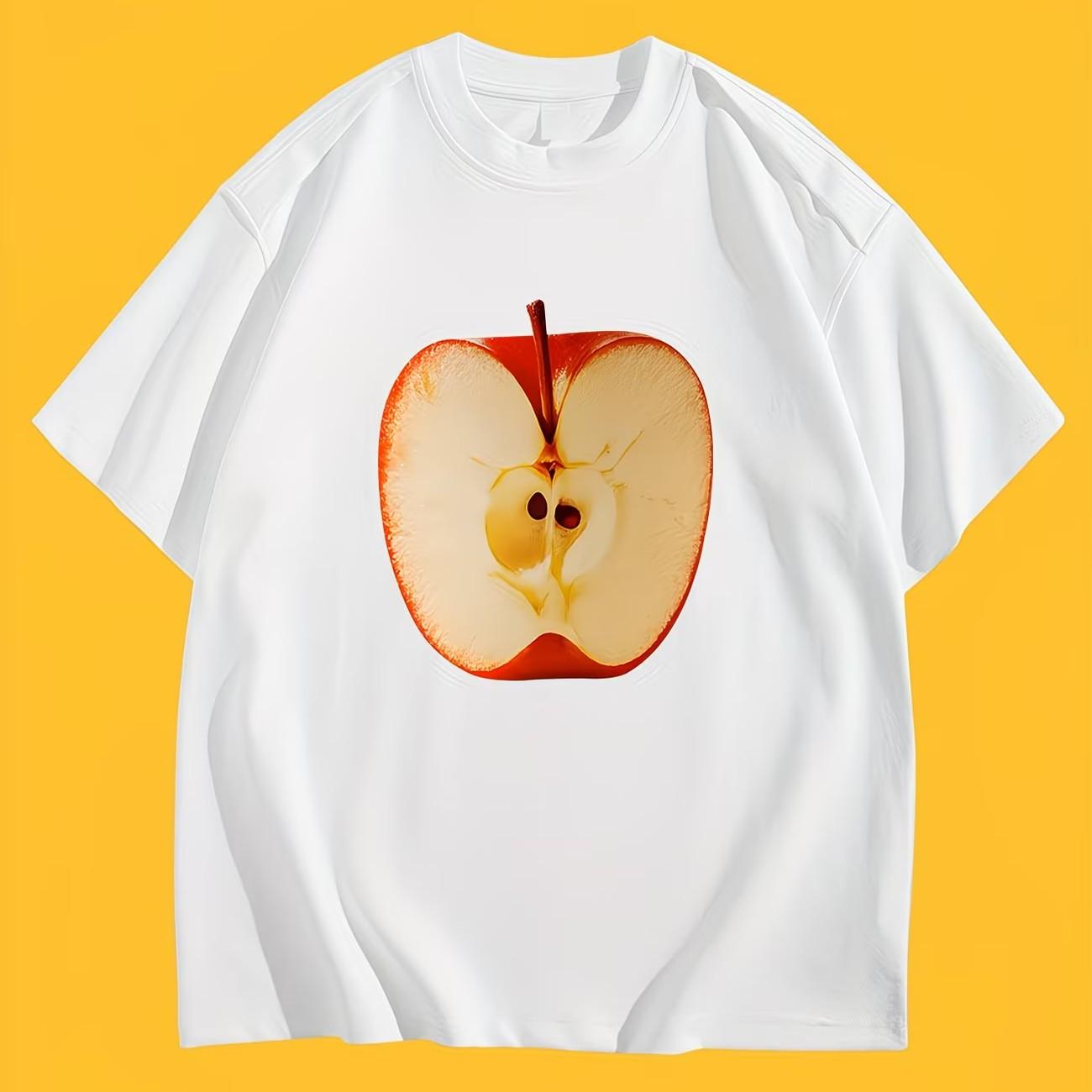 Aesthetic Red Apple Graphic TShirt Creative Fruit Slice Print Tee Summer Short Sleeve Unique Art Design Trendy Fashion Tops S
Aesthetic Red Apple Graphic TShirt Creative Fruit Slice Print Tee Summer Short Sleeve Unique Art Design Trendy Fashion Tops S