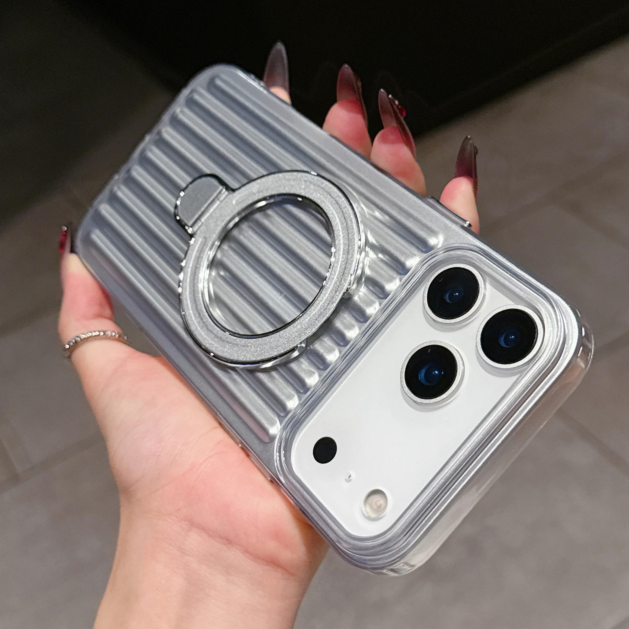 Corrugated Stripe Luggage Magnetic For Magsafe Case For iPhone 17Air 16 15 14 Plus 13 12 11 17 Pro Max Shockproof Bracket Cover iPhone 15 Pro Max срібний
Corrugated Stripe Luggage Magnetic For Magsafe Case For iPhone 17Air 16 15 14 Plus 13 12 11 17 Pro Max Shockproof Bracket Cover iPhone 15 Pro Max срібний
