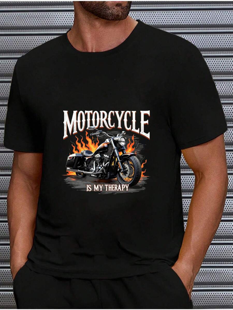 Men s Crew Neck T-Shirt Black Motorcycle Graphic Motorcycle Is My Therapy For Biker Enthusiasts 5XL різнокольоровий
Men s Crew Neck T-Shirt Black Motorcycle Graphic Motorcycle Is My Therapy For Biker Enthusiasts 5XL різнокольоровий