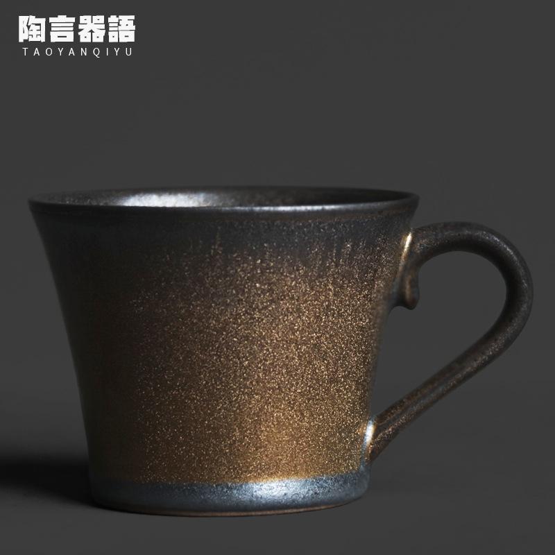 230ml Coarse Pottery Kiln Fambe Black Gold Coffee Mug Latte Cereal Mug Afternoon Tea Mug Master Office Water Cup Tableware Craft As Your Choose
230ml Coarse Pottery Kiln Fambe Black Gold Coffee Mug Latte Cereal Mug Afternoon Tea Mug Master Office Water Cup Tableware Craft As Your Choose