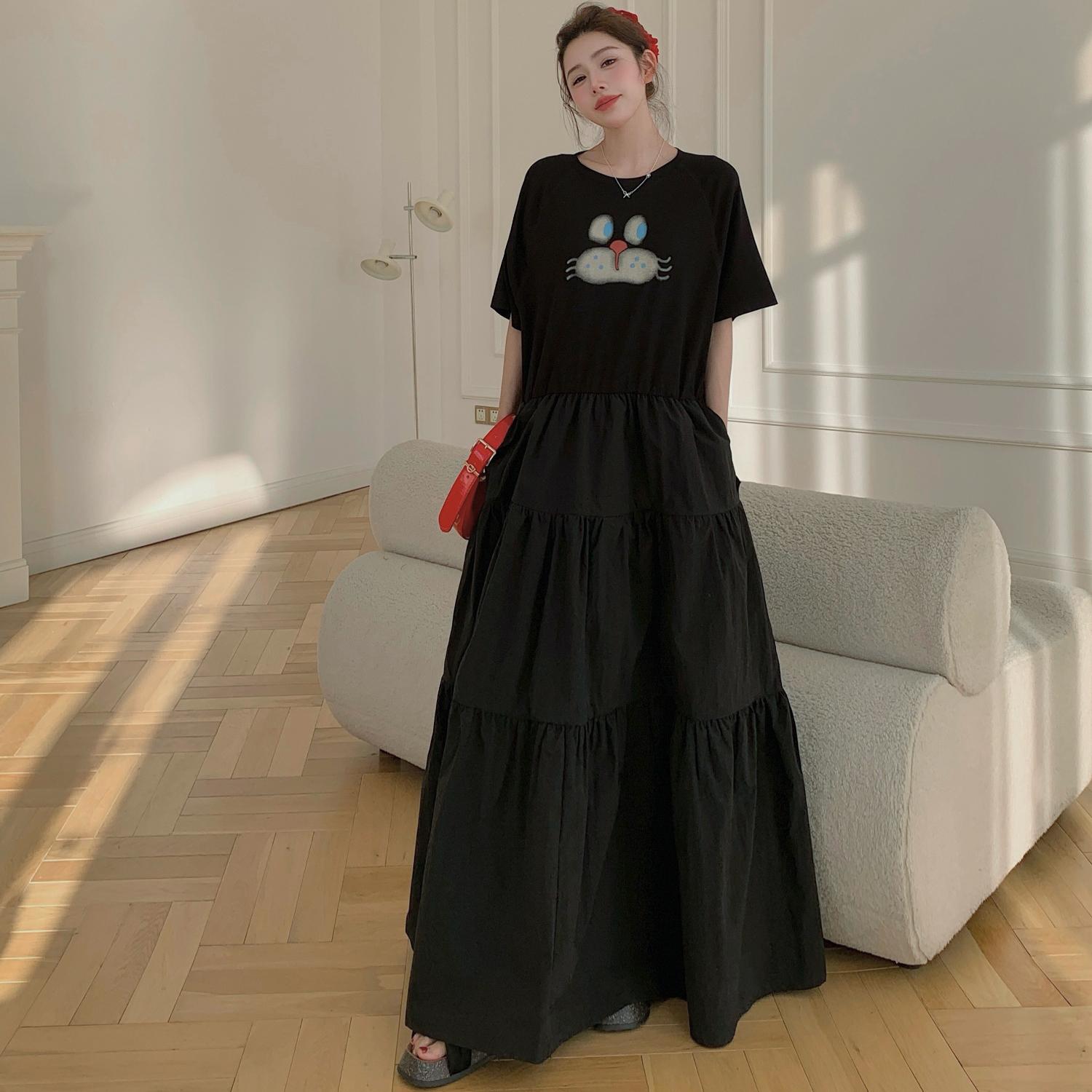 DIMANAF 2025 Summer Plus Size Dress Women Casual Vintage Dress Basic Long Elegant Loose Black Printing Dress L
DIMANAF 2025 Summer Plus Size Dress Women Casual Vintage Dress Basic Long Elegant Loose Black Printing Dress L