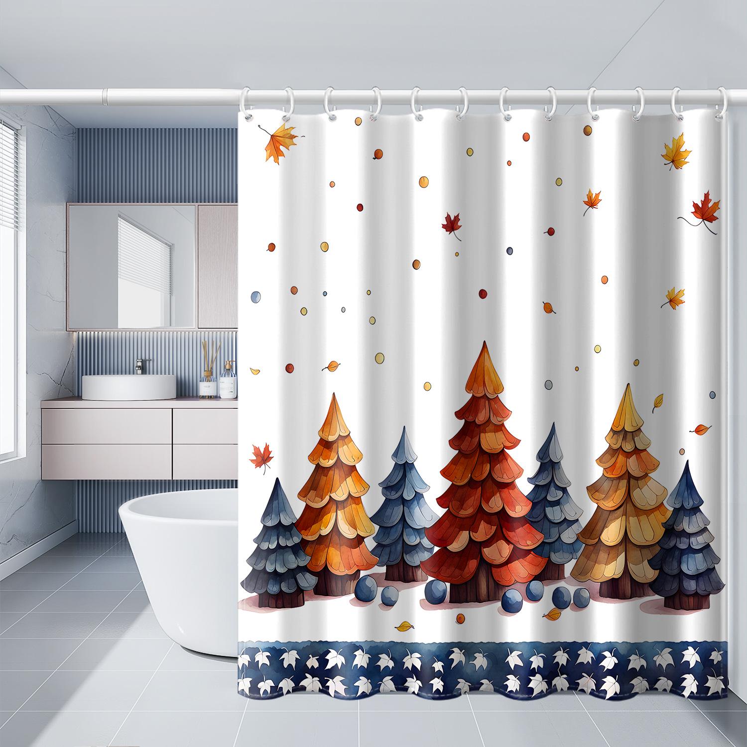 1 Piece Of Red And Blue Tree Printed Plastic Hook Shower Curtain, Autumn Bathroom Partition Curtain W60H190(CM)-1 Pcs
1 Piece Of Red And Blue Tree Printed Plastic Hook Shower Curtain, Autumn Bathroom Partition Curtain W60H190(CM)-1 Pcs