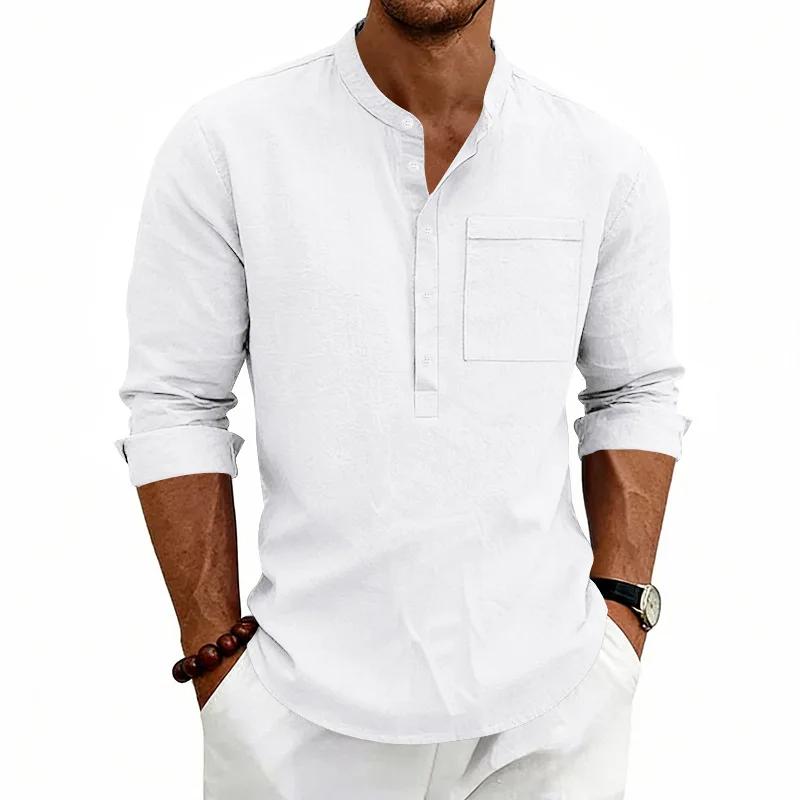 Men s Casual Stand Collar Long Sleeve Linen Shirt Loose Fit Button Up Henley Tops with Pocket for Summer XXXL белый
Men s Casual Stand Collar Long Sleeve Linen Shirt Loose Fit Button Up Henley Tops with Pocket for Summer XXXL белый