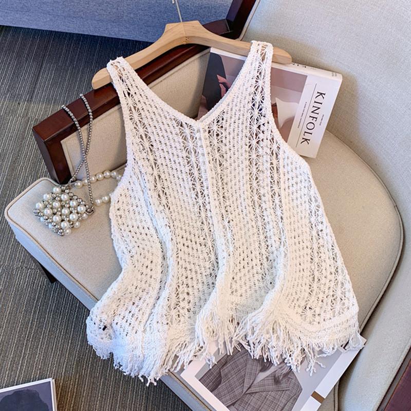 Vintage Hollow Knit Vest for Women Summer New Arrival Loose Fit Slimming Outerwear Sleeveless Top for Casual Daily Wear free size білий
Vintage Hollow Knit Vest for Women Summer New Arrival Loose Fit Slimming Outerwear Sleeveless Top for Casual Daily Wear free size білий