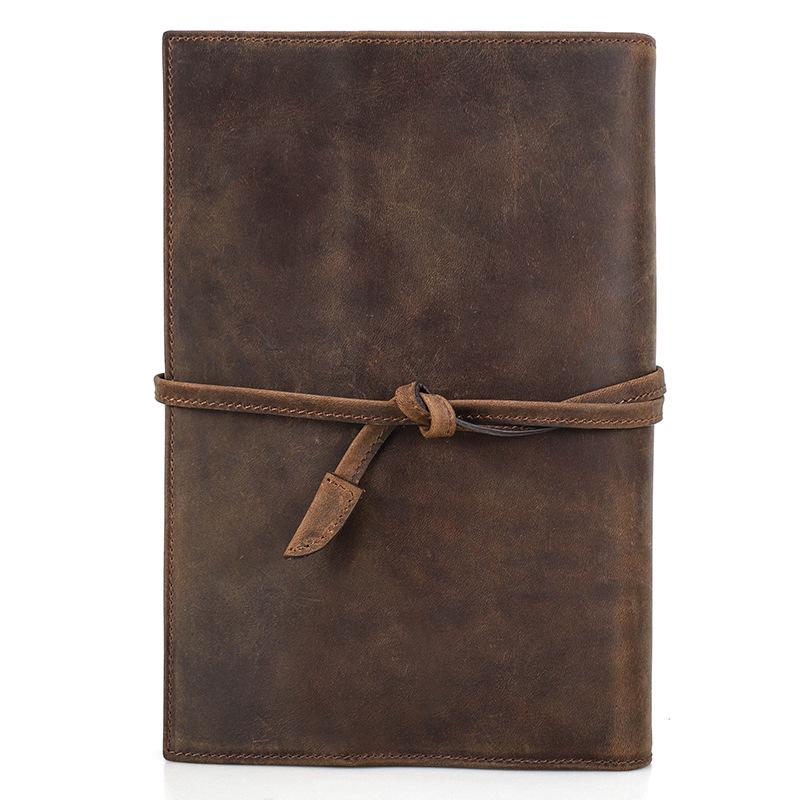 A5 Retro Crazy Horse Leather Notebook Cover with Strap, Handmade, Multi-Card Slots, Office Stationery Organizer
A5 Retro Crazy Horse Leather Notebook Cover with Strap, Handmade, Multi-Card Slots, Office Stationery Organizer