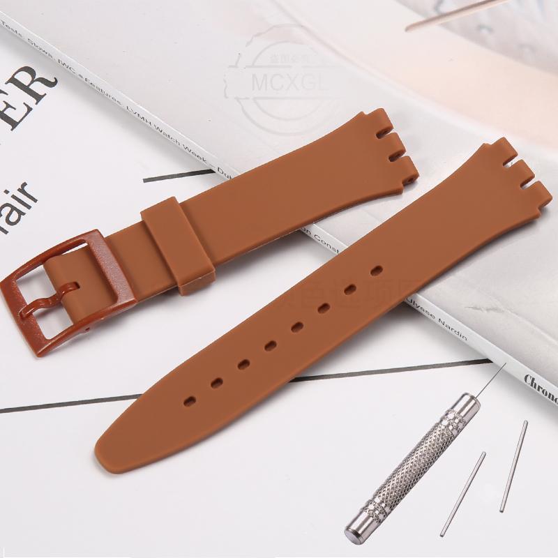 17 мм м який силіконовий ремінець кольоровий для Swatch Водонепроникний спортивний годинник Аксесуари Ремінець Браслет Наручний ремінець 17mm коричневий
17 мм м який силіконовий ремінець кольоровий для Swatch Водонепроникний спортивний годинник Аксесуари Ремінець Браслет Наручний ремінець 17mm коричневий
