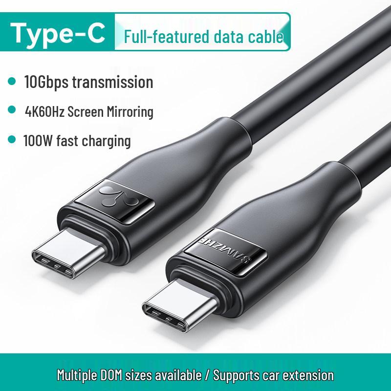 Двусторонний кабель Type-C ShanZe, быстрая зарядка PD100 Вт, 10 Гбит/с, 4K HD USB-C. 0.5m Cable: 10Gbps, 100W Fast Charge, 4K Display
Двусторонний кабель Type-C ShanZe, быстрая зарядка PD100 Вт, 10 Гбит/с, 4K HD USB-C. 0.5m Cable: 10Gbps, 100W Fast Charge, 4K Display