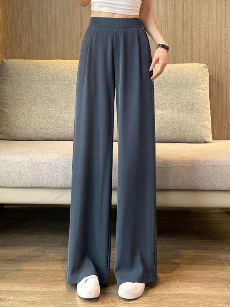 Women Elegant Loose Straight Suit Pants Spring Y2k Casual Elastic High Waist Wide Leg Pantalones Chic Streetwear Solid Trousers M сірий
Women Elegant Loose Straight Suit Pants Spring Y2k Casual Elastic High Waist Wide Leg Pantalones Chic Streetwear Solid Trousers M сірий