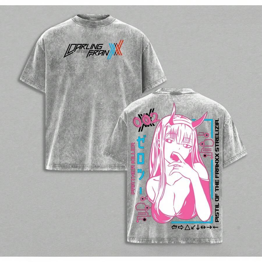 Zero Two Print T-shirt DARLING in the FRANXX Anime Clothing Men Women Cotton Tshirts Retro Washed Tee Harajuku Oversized T Shirt XXL сірий колір
Zero Two Print T-shirt DARLING in the FRANXX Anime Clothing Men Women Cotton Tshirts Retro Washed Tee Harajuku Oversized T Shirt XXL сірий колір