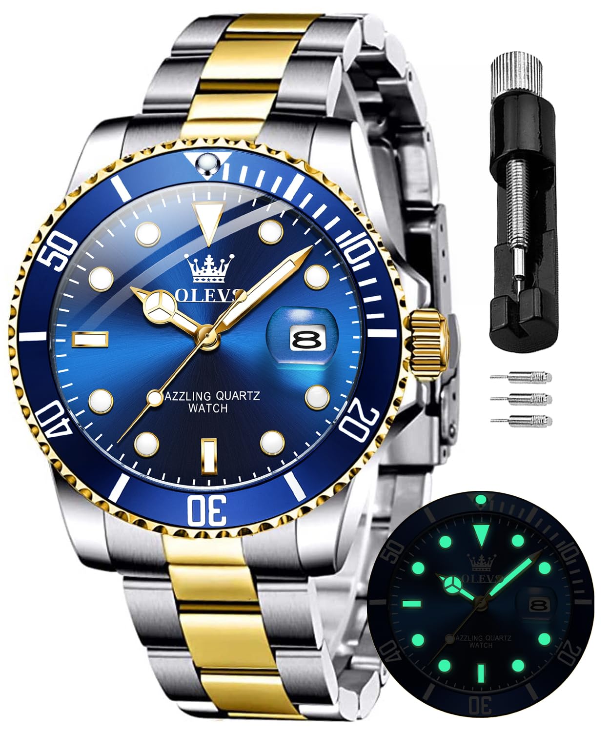 OLEVS Watch Men s Stylish Men s Quartz Stainless Steel Band Waterproof Luminous watch for men blue Watch Blue
OLEVS Watch Men s Stylish Men s Quartz Stainless Steel Band Waterproof Luminous watch for men blue Watch Blue