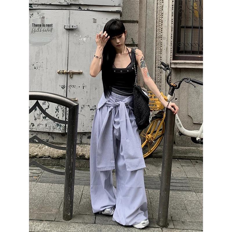 INS Lazy Style Striped Layered Wide-Leg Tie-Up High Waist Casual Floor-Length Pants Extra Large синий
INS Lazy Style Striped Layered Wide-Leg Tie-Up High Waist Casual Floor-Length Pants Extra Large синий