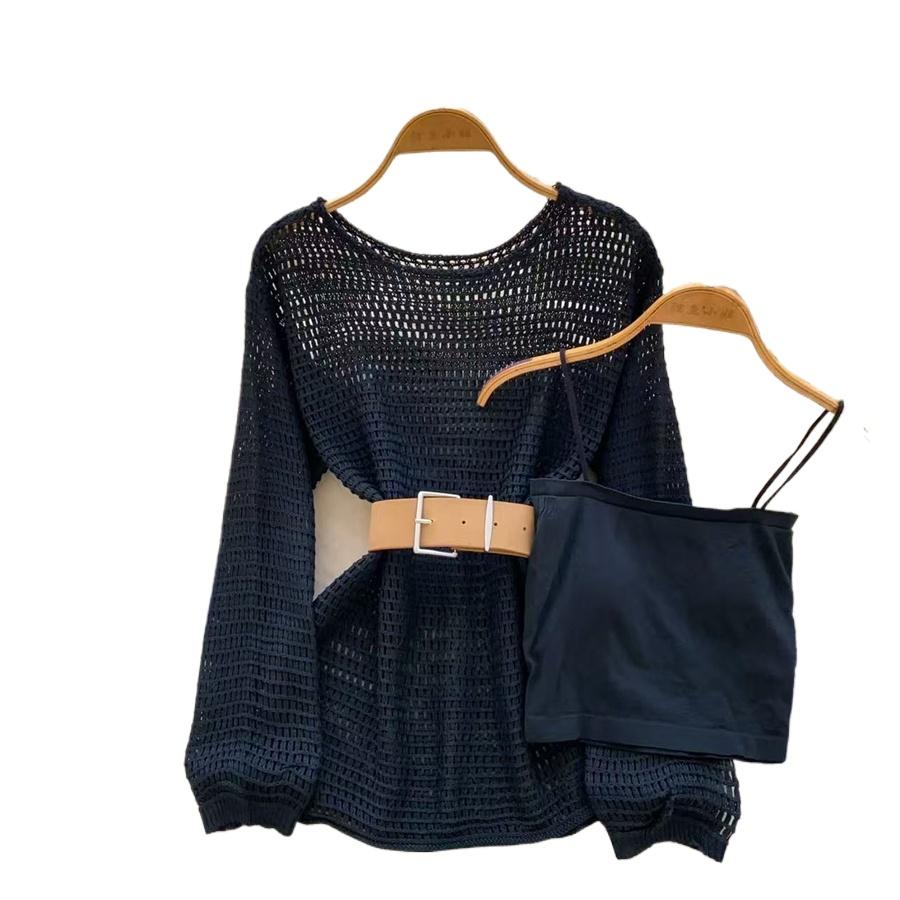 New Spring/Summer Collection: A Versatile, Loose-fitting, Relaxed-fit Long-sleeved Top – Openwork Knitted Cardigan with A Belt One Size
New Spring/Summer Collection: A Versatile, Loose-fitting, Relaxed-fit Long-sleeved Top – Openwork Knitted Cardigan with A Belt One Size